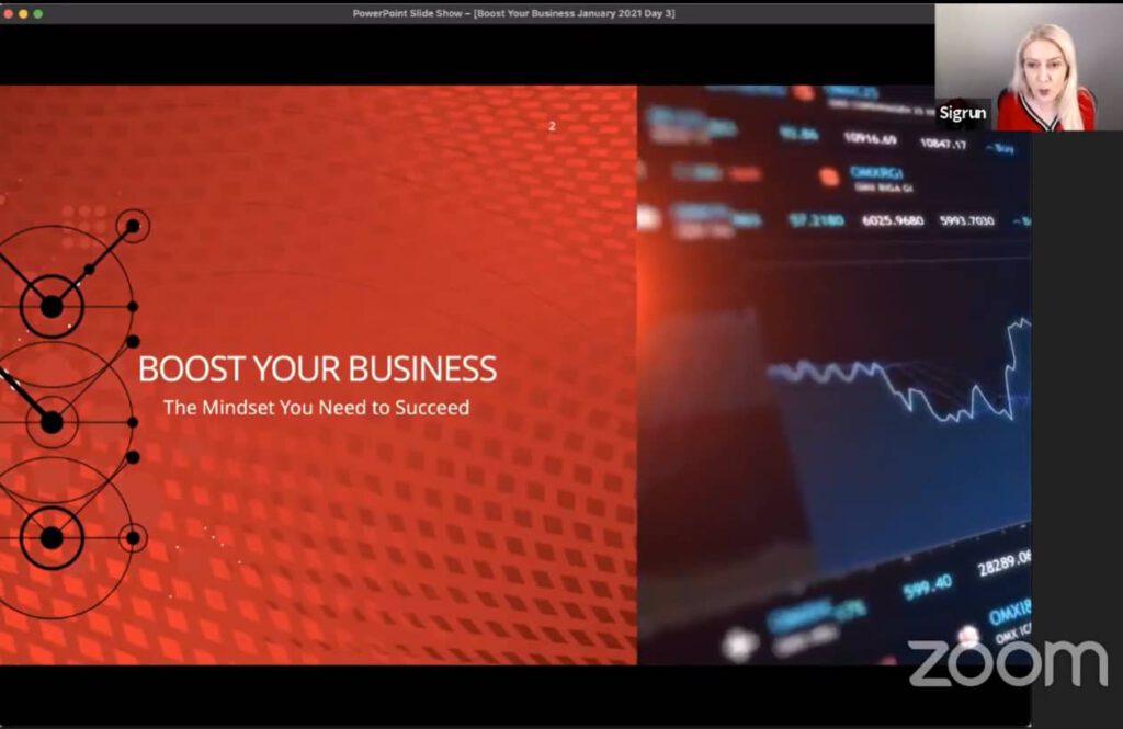Screenshot Boost your business workshop bei Sigrun