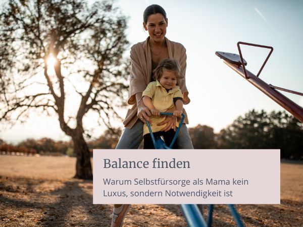 Mama mit Kind auf Wippe